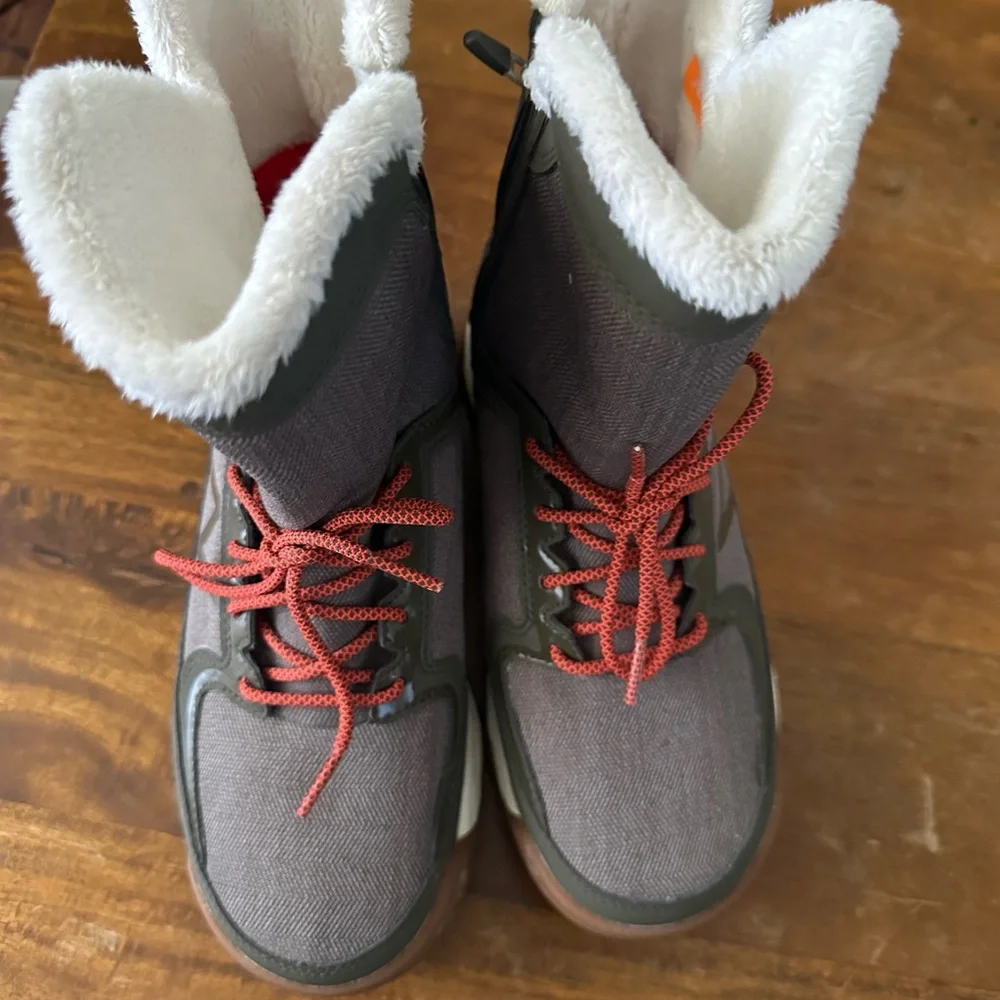 New Balance Fresh Foam Waterproof Boots - Gray‎ Faux fur lined ladies size 7.5